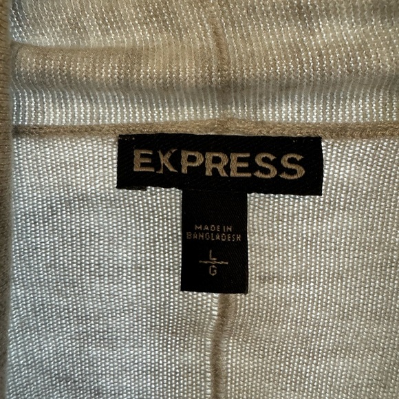 Express Grey Open Front Boho Detail Seam Flowing Cardigan• Medium - Picture 5 of 7